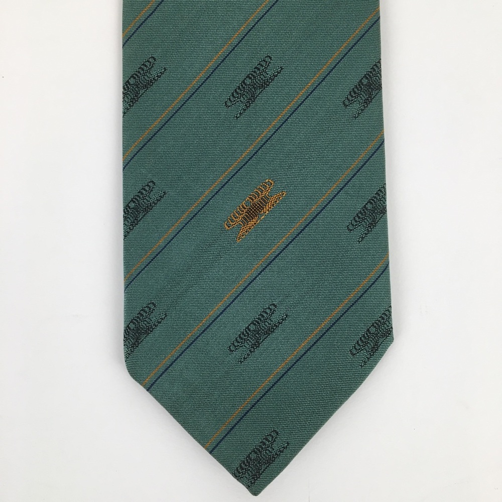 Reine Swiss green striped men’s neck tie